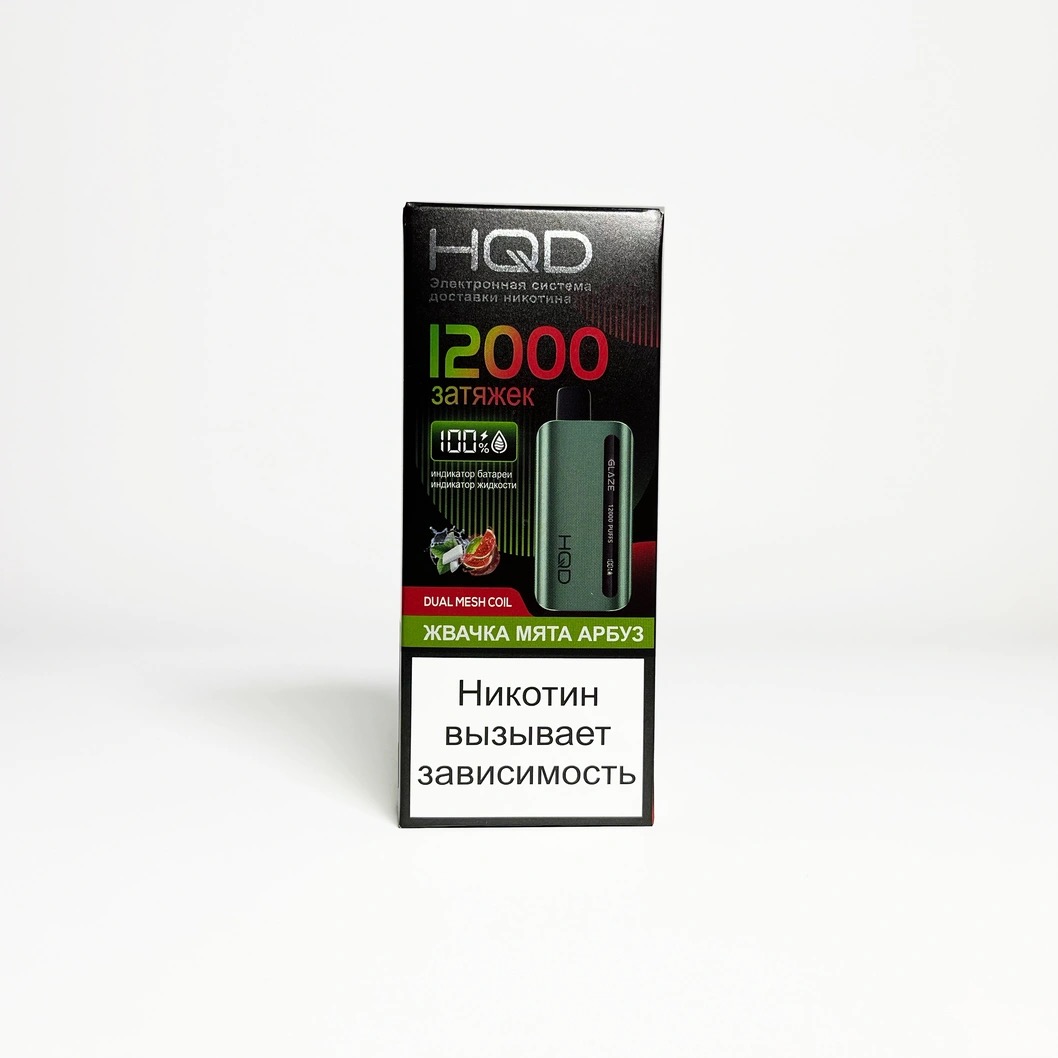 HQD Glaze 12000 Жвачка мята арбуз